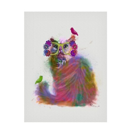 Trademark Fine Art WAG15826-C1419GG Cat Rainbow Splash 9 by Fab Funky, 14x19
